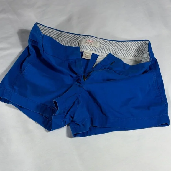 J. Crew womens cobalt blue Broken-In flat front 3" inseam chino shorts - size 4 - Picture 6 of 9
